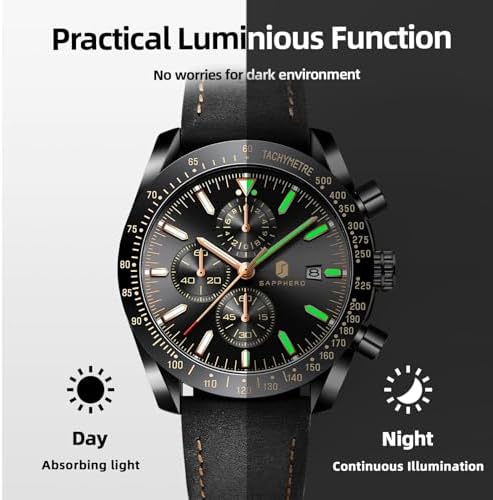 BY BENYAR Mens Watches Chronograph Analog Quartz Movement Stylish Sports Designer Wrist Watch 30M Waterproof Elegant Gift for Men — image 6