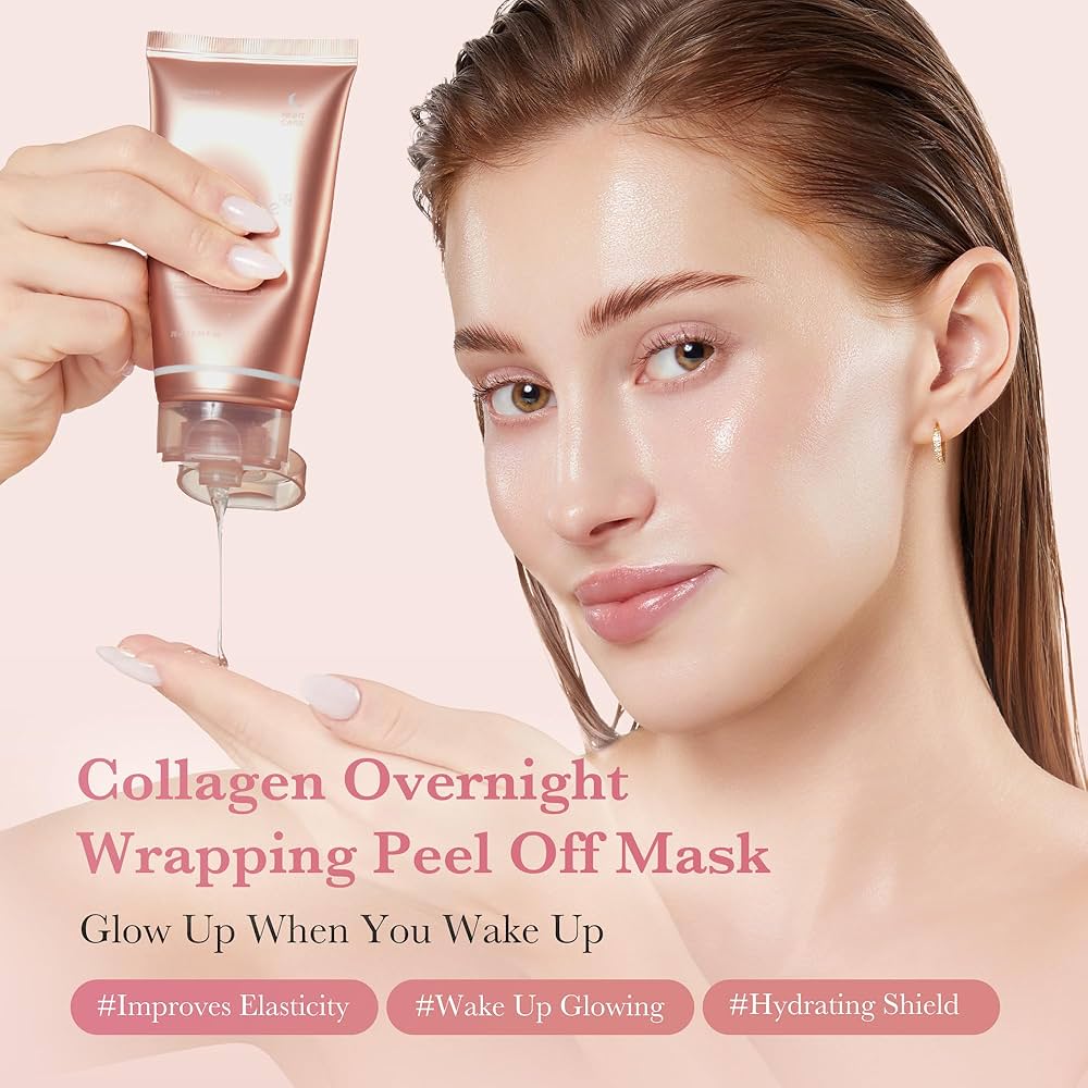 medicube Collagen Overnight Wrapping Peel Off Facial Mask Pack - Elasticity & Hydration Care, Reduces Sagging & Dullness - Hydrolyzed Collagen For Glowing Skin - Korean Skin Care, 2.53 fl.oz — image 3