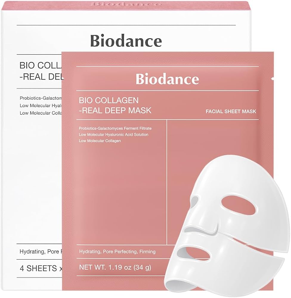 BIODANCE Bio-Collagen Real Deep Mask, Hydrating Overnight Mask, Water Locking, Pore Minimizing, Elasticity Improvement, 34g x4ea, Ramadan Gift