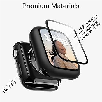 JETech Case with Screen Protector for Apple Watch Series 11/10 46mm, Overall Protective Cover, Built-in Tempered Glass Film High Sensitivity, 2 Pack (Black) — image 3