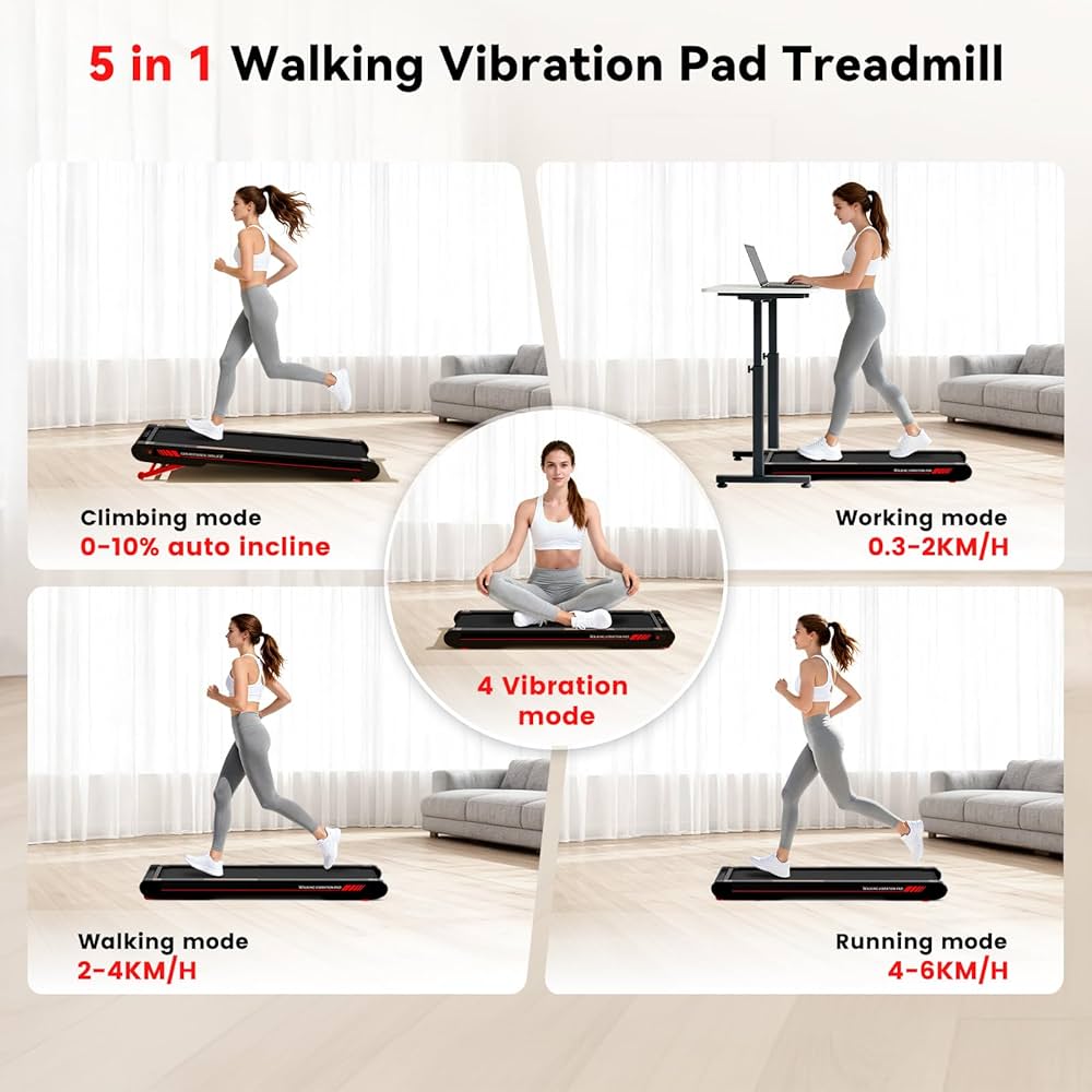 Sperax Walking Vibration Pad with APP,Under Desk Treadmill for Home,4 in 1 Portable Vibration Machine — image 2