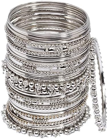 Shining Diva Fashion Set of 40 Bangles Set for Women | Oxidised Silver Plated Celebrity Inspired Jewellery | Latest Stylish Traditional Bangle for Girls and Women — image 4
