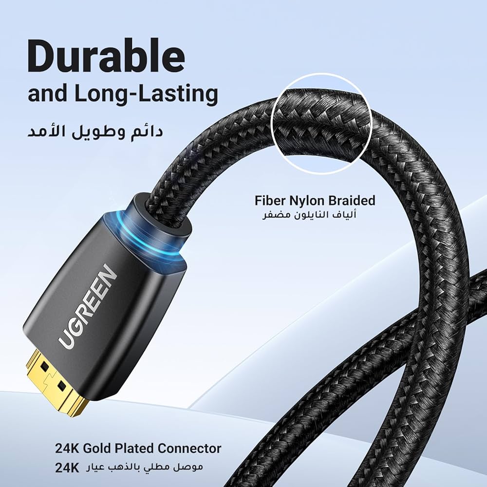 UGREEN HDMI Cable 4K 2M HDMI 2.0 18Gbps High-Speed 4K@60Hz Video Wire Ultra HD 3D 4K Cord Braided Compatible with Nintendo Switch MacBook Pro UHD TV Xbox Playstation PS5/4 PC Laptop — image 6