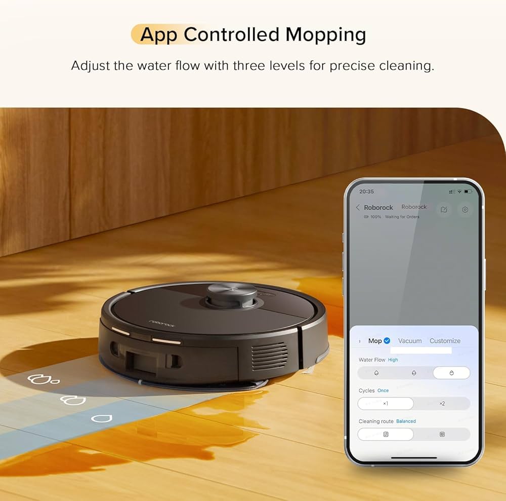 roborock Q7 TF(Upgraded from Q5 Pro) Robot Vacuum and Mop Combo, 10,000Pa HyperForce Suction, Robotic Vacuum Cleaner, Dual Anti-Tangle System, APP-Control, LiDAR Navigation, for Pet Hair and Carpet — image 5